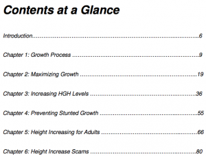 Grow Taller 4 Idiots Table Of Contents 1